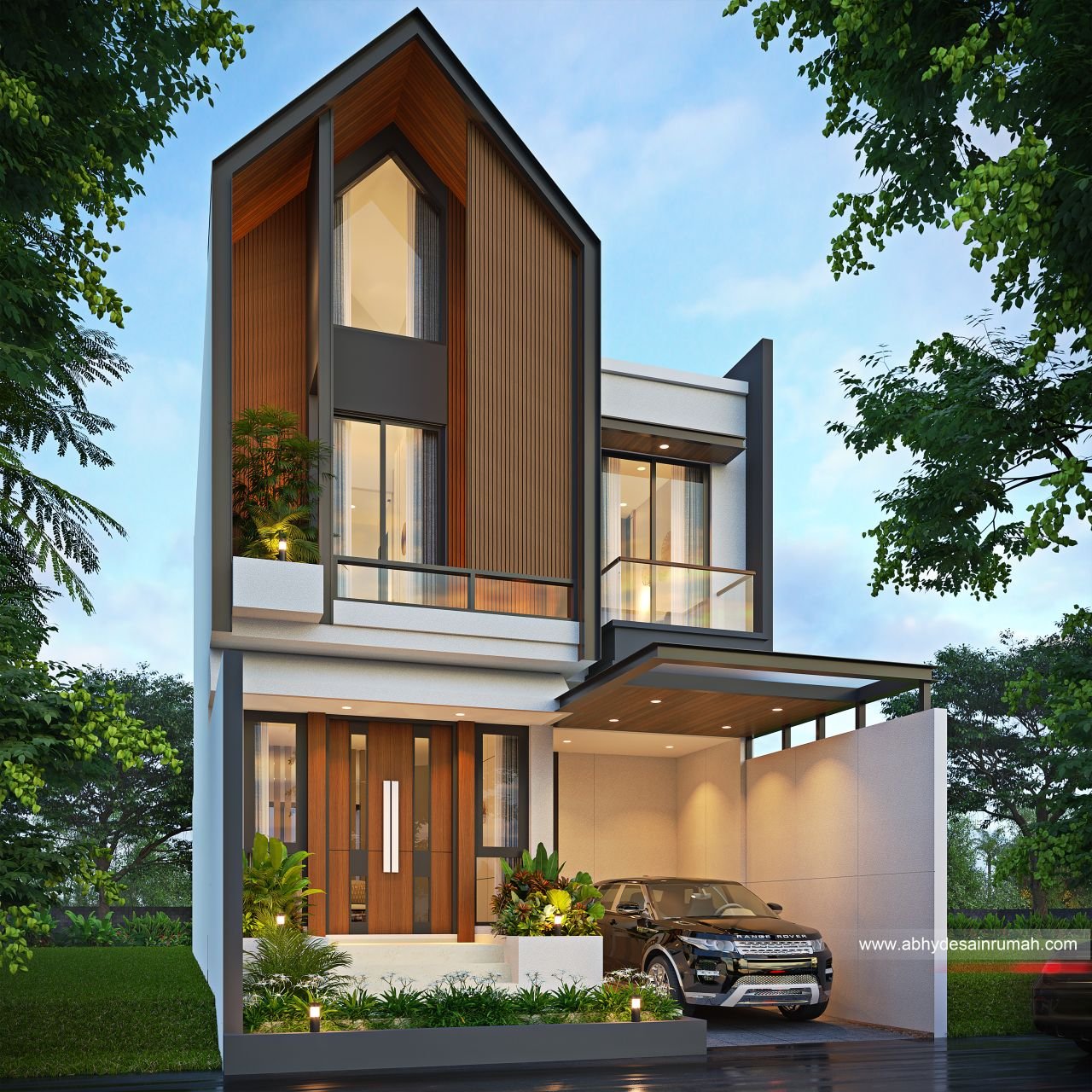 Desain Rumah  Industrial 2 Lantai Lebar 7 Meter Mr. Kozanayi di Zimbabwe - ADR0148 2