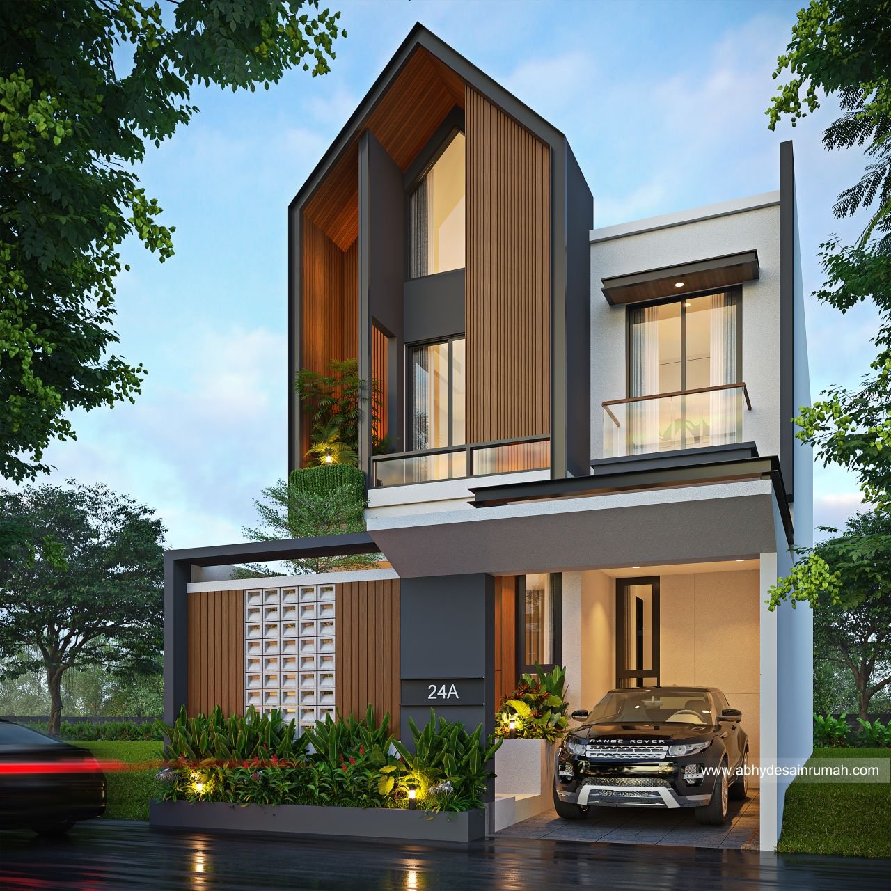 Desain Rumah  Industrial 2 Lantai Lebar 7 Meter Mr. Kozanayi di Zimbabwe - ADR0148 3