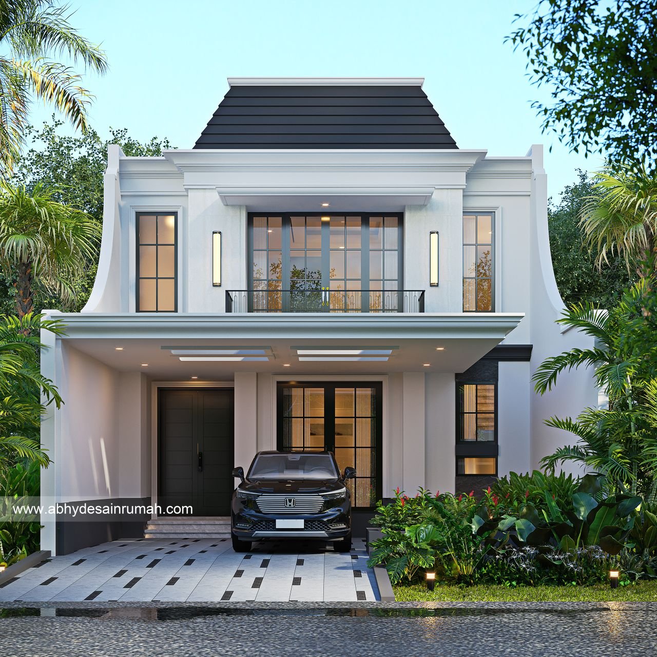 Desain Rumah  Mediteran 2 Lantai Lebar 6 Meter Bapak Hari di Cibubur, Jakarta Timur - ADR0147 1