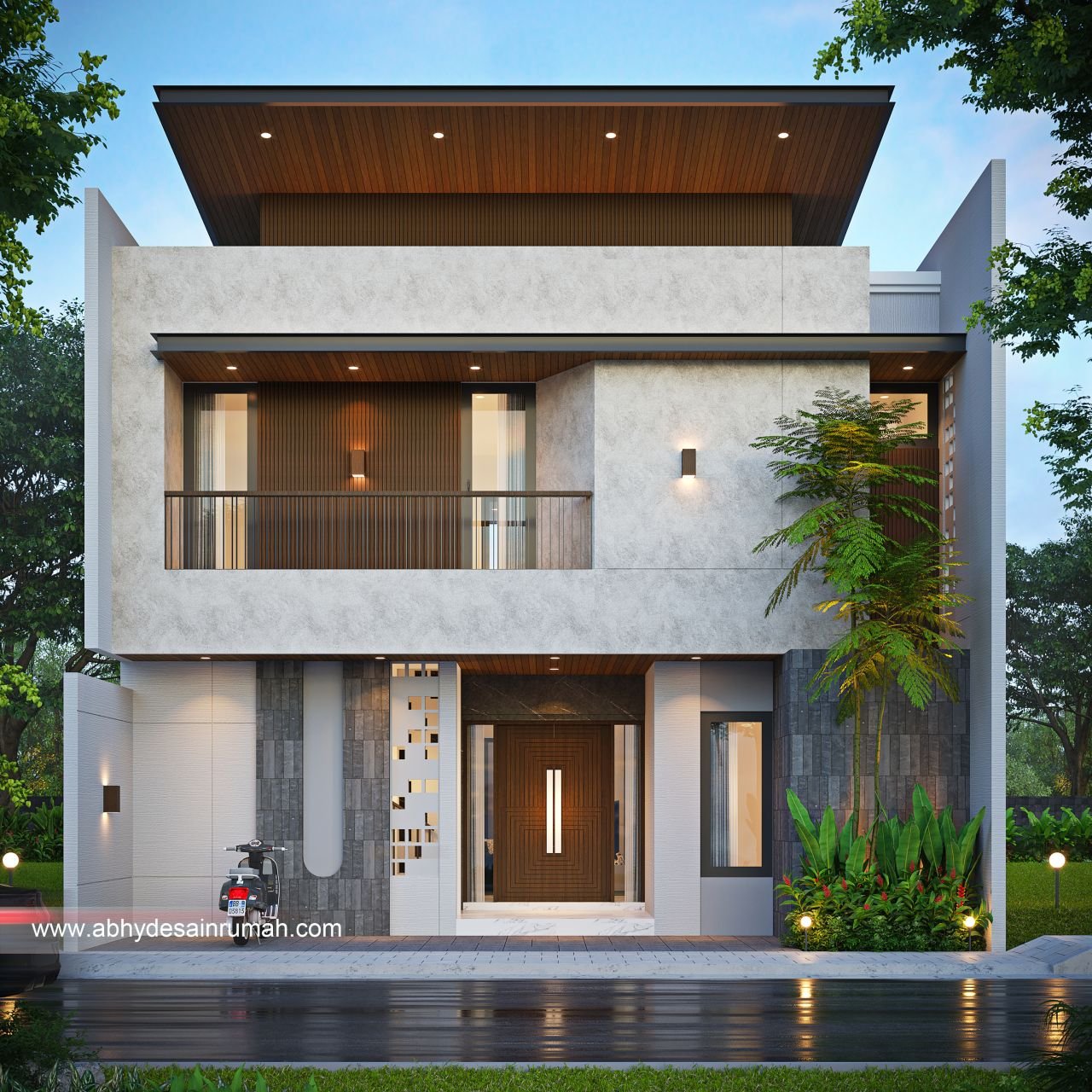 Desain Rumah  Modern 2 Lantai Lebar 10 Meter Bapak Maryadi di Denpasar, Bali - ADR0152 1