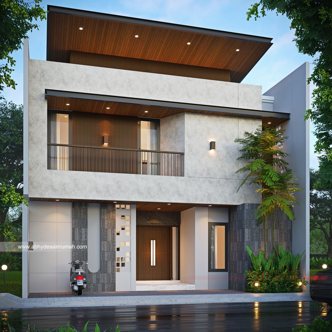 Desain Rumah  Modern 2 Lantai Lebar 10 Meter Bapak Maryadi di Denpasar, Bali - ADR0152 2