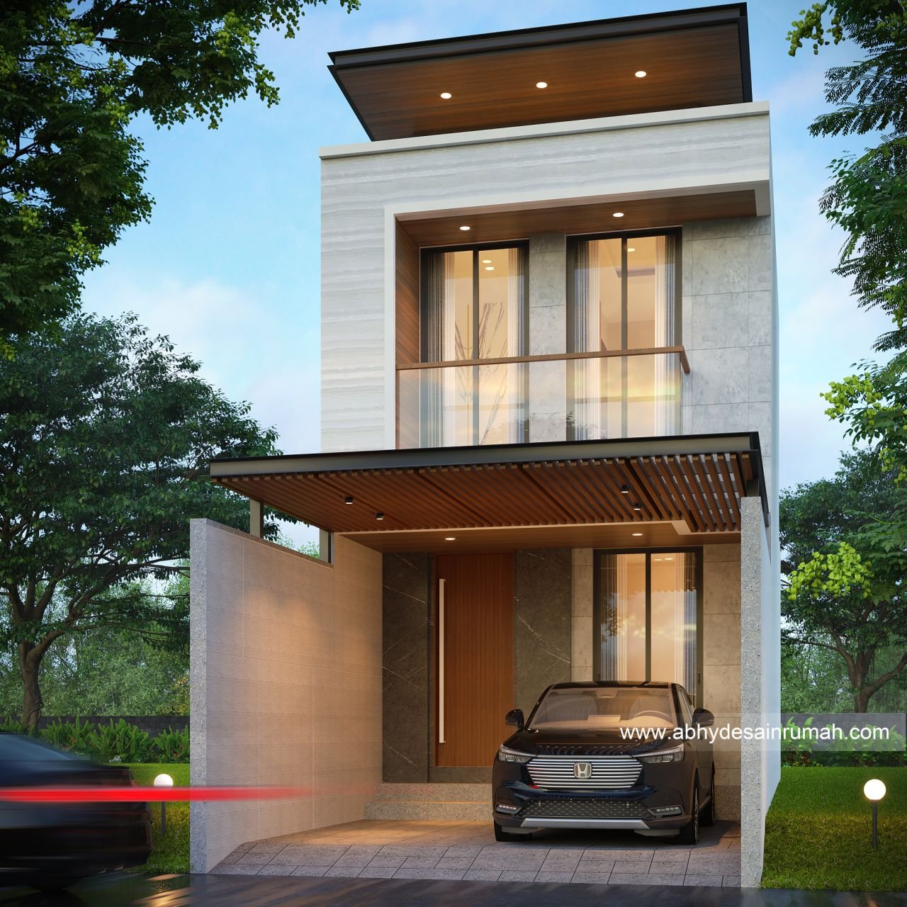Desain Rumah  Modern 2 Lantai Lebar 4.8 Meter Bapak Aria Indra II di Bandung - ADR0151 2