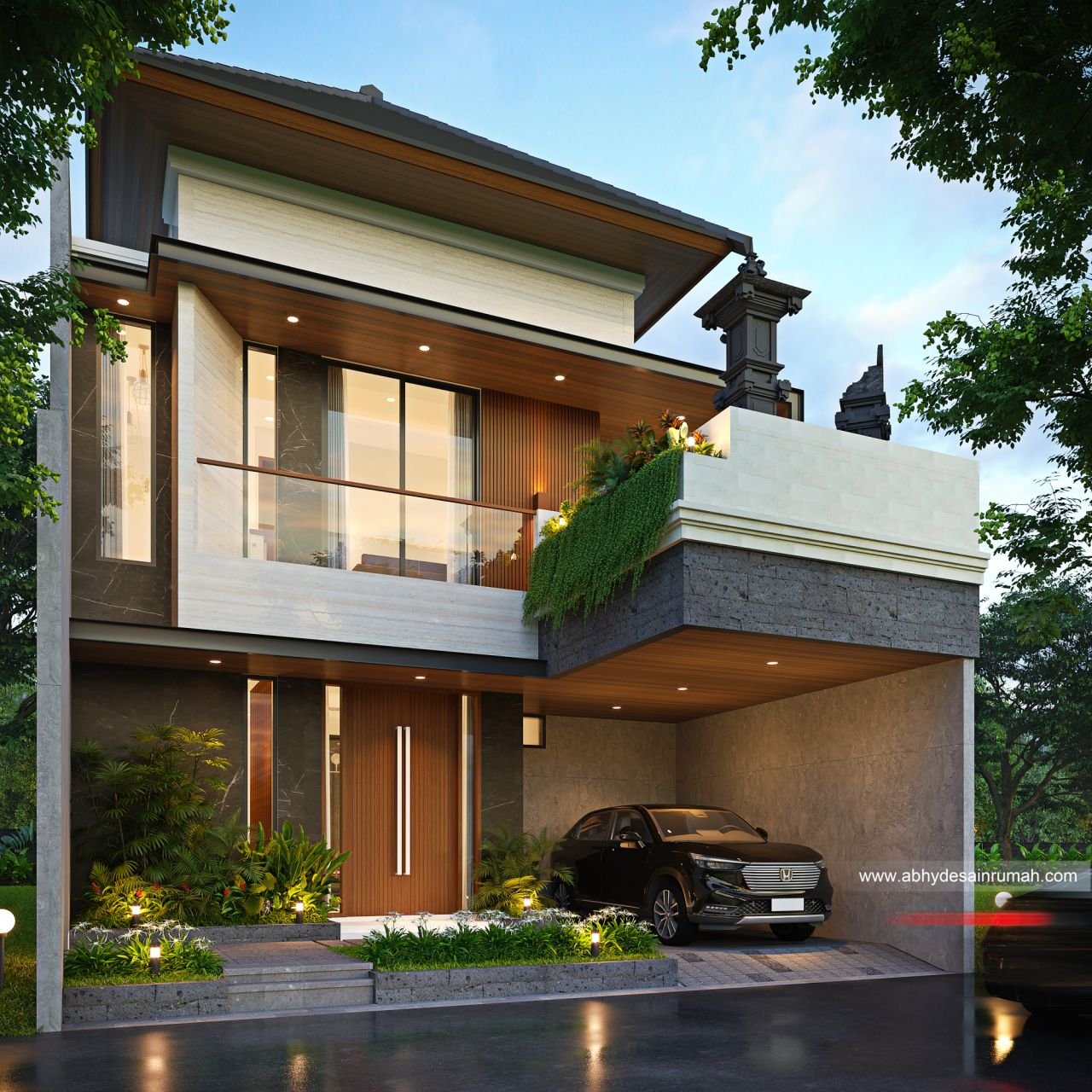 Desain Rumah  Modern 2 Lantai Lebar 8.8 Meter Bapak Ngakan di Denpasar, Bali - ADR0149 2