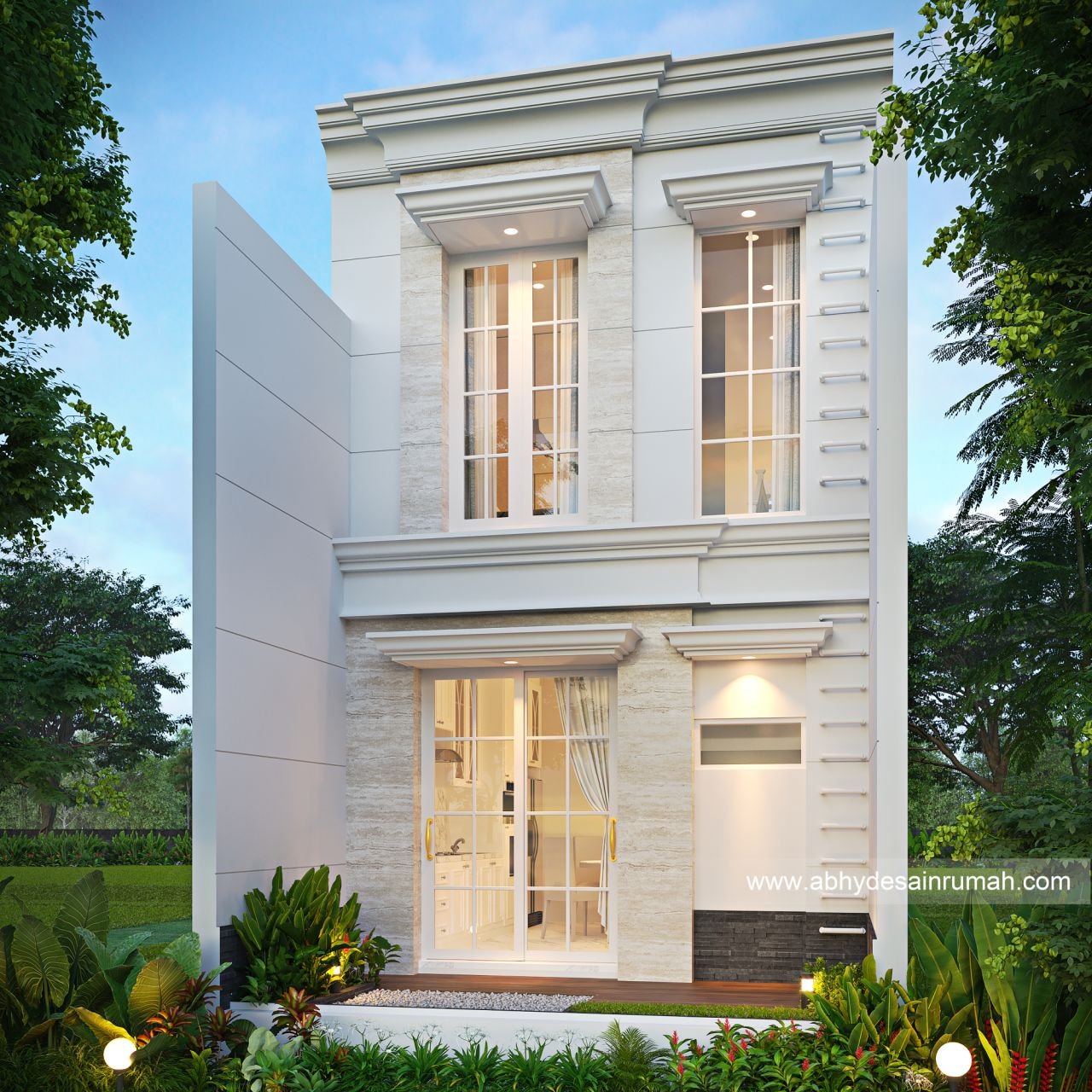 Desain Rumah  Modern Klasik 2 Lantai Lebar 4.5 Meter Bapak Aria Indra di Bandung - ADR0150 2