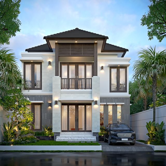 Thumb Desain Rumah  Bali Modern 2 Lantai Lebar 10 Meter Bapak Fandi di Semarang 