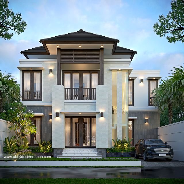 Thumb Desain Rumah  Bali Modern 2 Lantai Lebar 11 Meter Ibu Arista di Bogor 