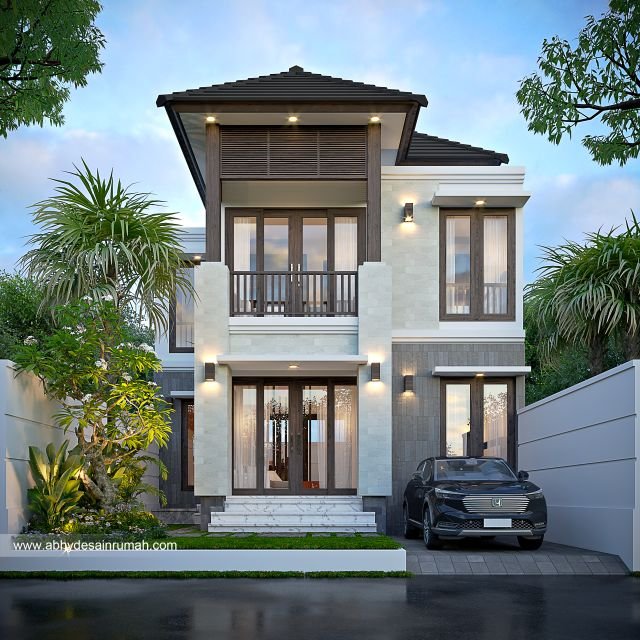 Thumb Desain Rumah  Bali Modern 2 Lantai Lebar 8 Meter Ibu Wiwik di Balikpapan 