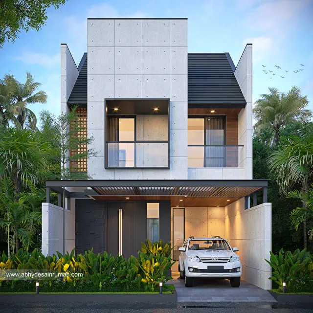 Thumb Desain Rumah  Industrial 2 Lantai Lebar 7 Meter Ibu Monika di Jakarta 