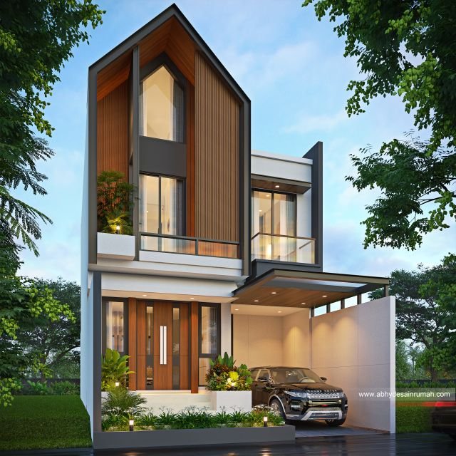 Desain Rumah  Industrial 2 Lantai Lebar 7 Meter Mr. Kozanayi di Zimbabwe - ADR0148 2