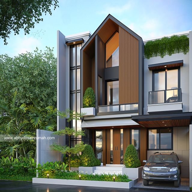 Desain Rumah  Industrial 2 Lantai Lebar 9 Meter Ibu Anindita di Semarang - ADR0109 3