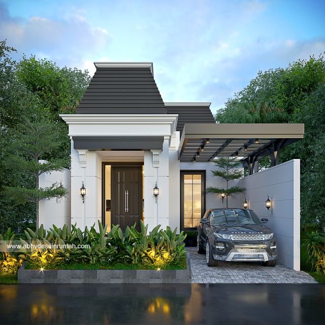 Desain Rumah  Mediteran 1 Lantai Lebar 7 Meter Bapak Andika di Tangerang 