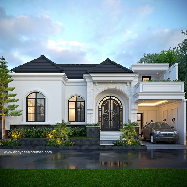 Thumb Desain Rumah  Mediteran 1 Lantai Lebar 13 Meter Ibu Ditya di Balikpapan 