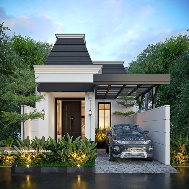 Desain Rumah  Mediteran 1 Lantai Lebar 6 Meter Bapak Hadi di Depok 