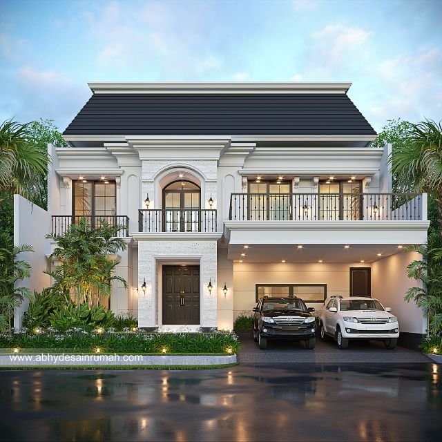 Thumb Desain Rumah  Mediteran 2 Lantai Lebar 13 Meter Ibu Naura di Bekasi 