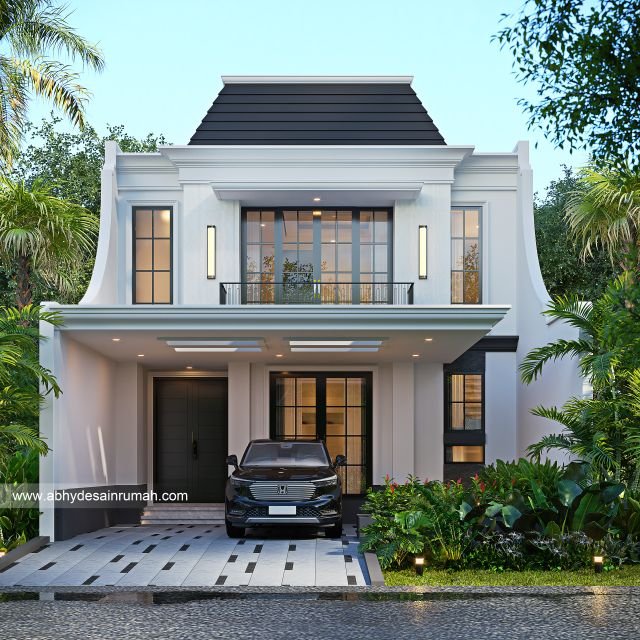 Desain Rumah  Mediteran 2 Lantai Lebar 6 Meter Bapak Hari di Cibubur, Jakarta Timur 