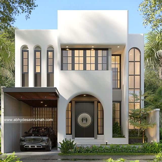 Desain Rumah  Mediteran 2 Lantai Lebar 9 Meter Bapak Robert di Bali 