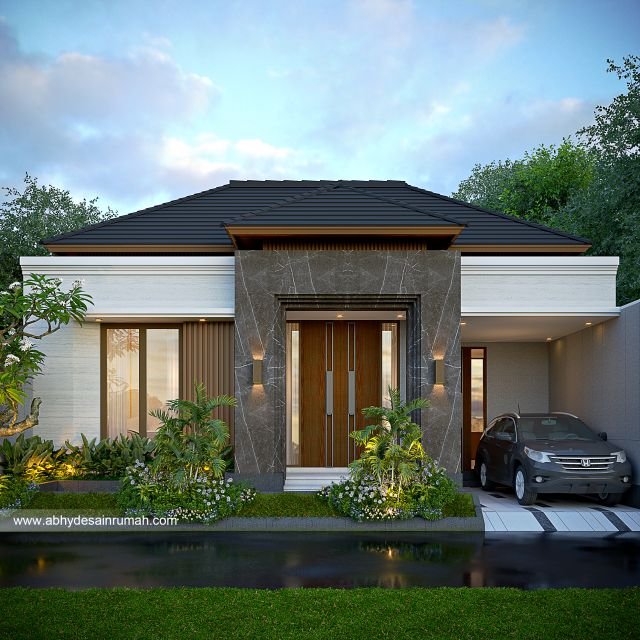 Desain Rumah  Modern 1 Lantai Lebar 11 Meter Bapak Thomas di Jakarta 