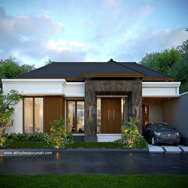 Desain Rumah  Modern 1 Lantai Lebar 13 Meter Bapak Riski di Jakarta 