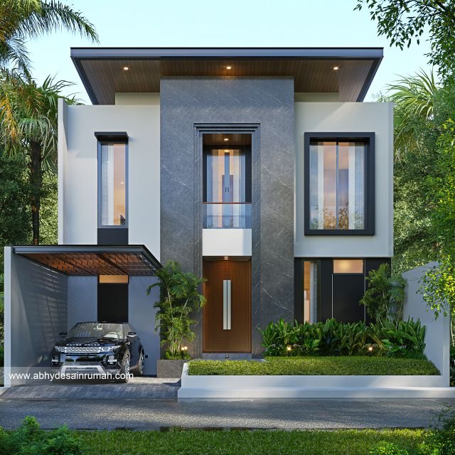 Desain Rumah  Modern 2 Lantai Lebar 10 Meter Bapak Haryadi di Solo 