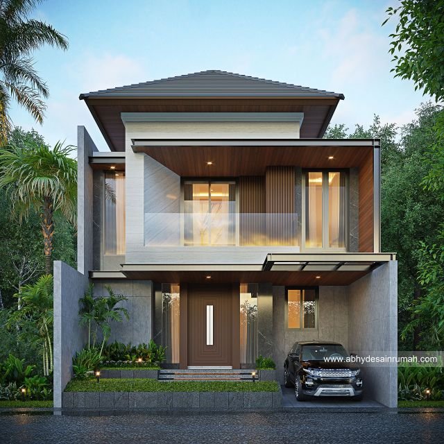 Thumb Desain Rumah  Modern 2 Lantai Lebar 9 Meter Ibu Ana di Medan 
