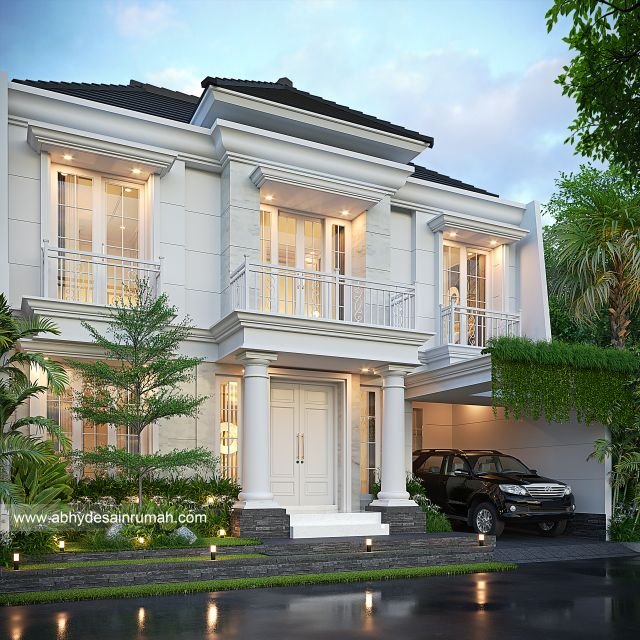 Desain Rumah  Modern Klasik 2 Lantai Lebar 11 Meter Bapak Ade di Balikpapan - ADR0027 3