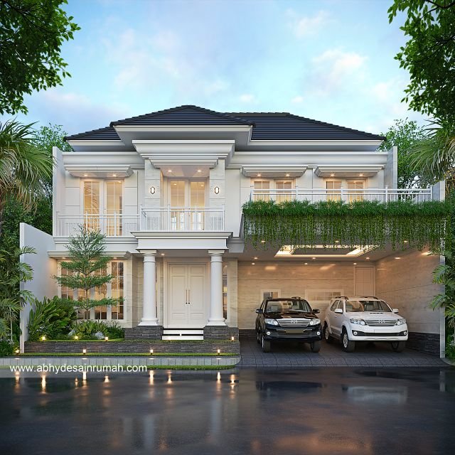 Thumb Desain Rumah  Modern Klasik 2 Lantai Lebar 13 Meter Bapak Hidayat di Madiun 