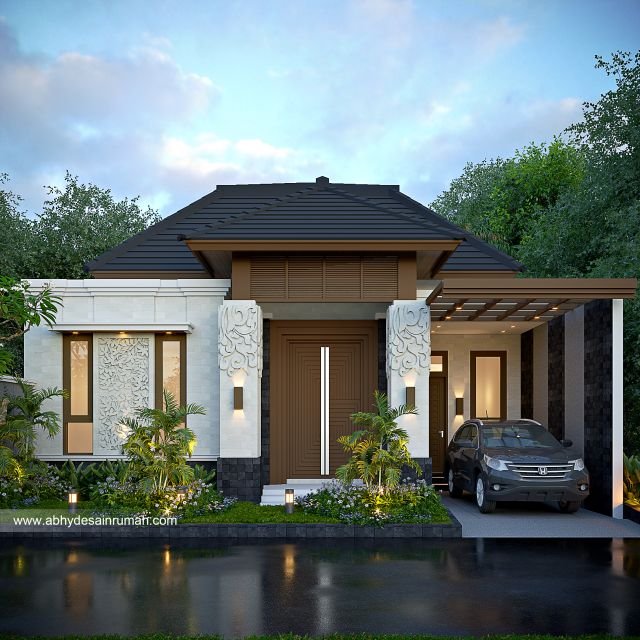 Thumb Desain Rumah  Bali Modern 1 Lantai Lebar 11 Meter Bapak Hanafi di Bogor 